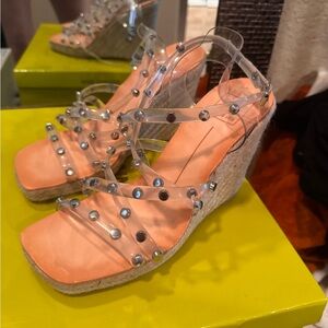 Women's Clear Strap Wedge Sandals